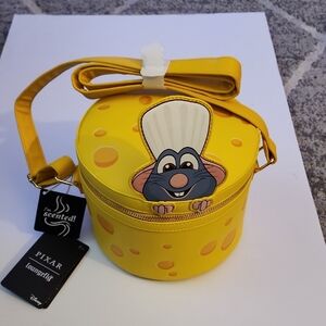 Loungefly Disney Pixar Ratatouille Remy Cheese Wheel Strawberry Scented Bag. NWT